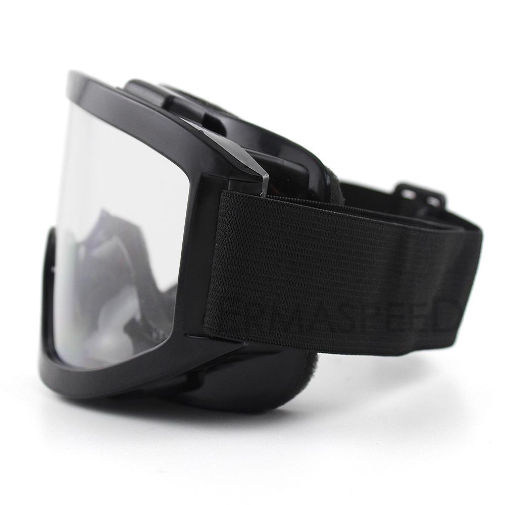 Black Motorcycle Goggles Windproof Dustproof Motocross Off Road Hiking Cycling Dirt Bike Racing Eye Glasses Unisex Clear