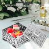 12Pcs European Style Hollow Square Candy Box Container Sugar Box Wedding SuppliesSilver