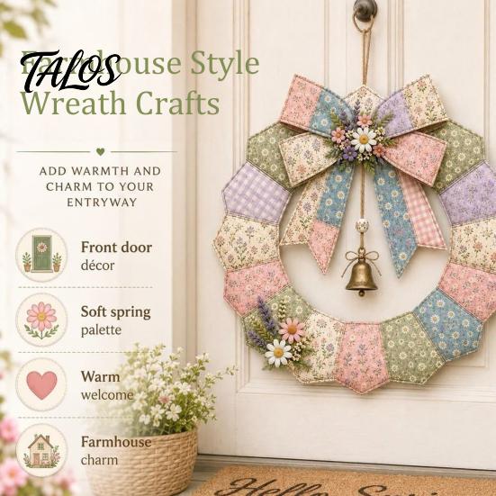 Feiertags-Kranz Bastelmaterialien DIY Patchwork Bastelset, Weihnachtliches Nähen Saisonale Muster, Stoffset Bauernhaus für Erwachsene, Haustür Wand