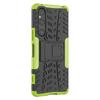 For Sony Xperia 1 V Drop Proof Tyre Pattern PC+TPU Phone Case Kickstand Phone Cover
