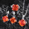 Conjunto de Joias de Diamantes Amarelos Violetas Topázio Água-Marinha 15ct Brincos Pingente Anel Fanta para Mulheres
