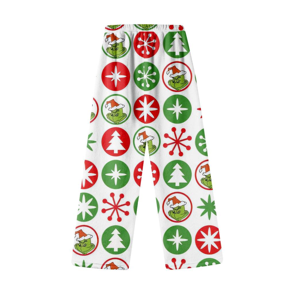 Damen Winterhose in voller Länge, lange Hose mit Weihnachtsdruck