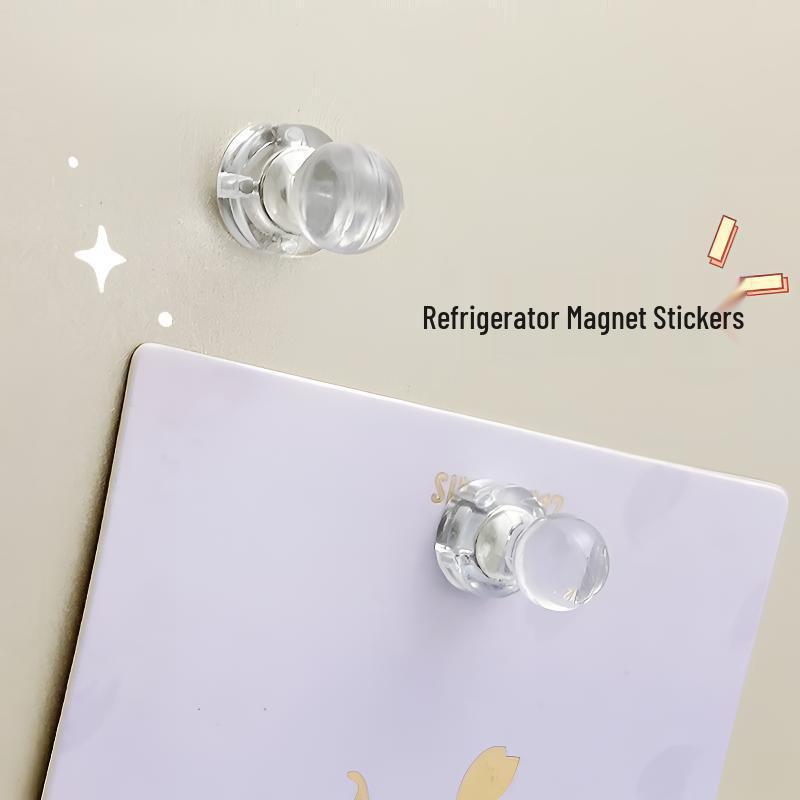 

Clear Magnetic Pushpin Fridge Magnets: Small Nail-Like Transparent Message & Photo Holders 10 pieces