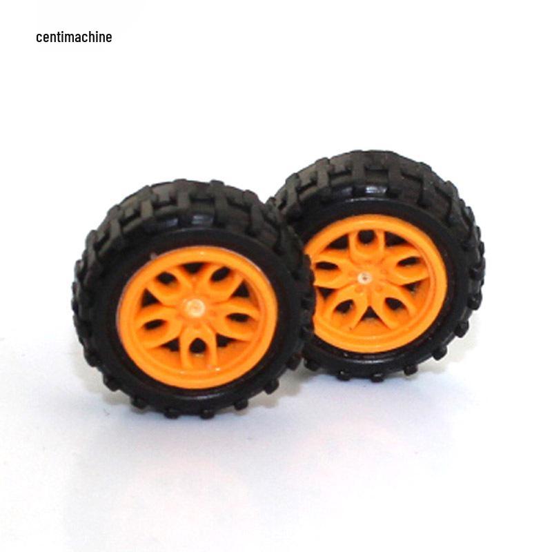DIY Model Toy Car Wheels with 2mm Hole - Plastic Tires for Handmade Four-Wheel Drive Cars