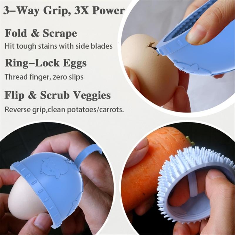 Soft Bristles Silicone Eggs Brush Dishwasher Safe Design Recyclable Eggs Scourer Ideal For Eggs And Delicate Food
