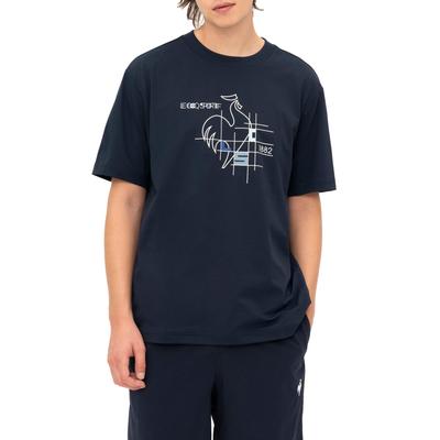 Coq Heranka Protetor Solar Manga Curta UV CUT Refrescante Grande NV00 [Le Sportif] Camiseta, Camiseta, Absorvente de Suor, Secagem Rápida, Elástica, (UPF50+),