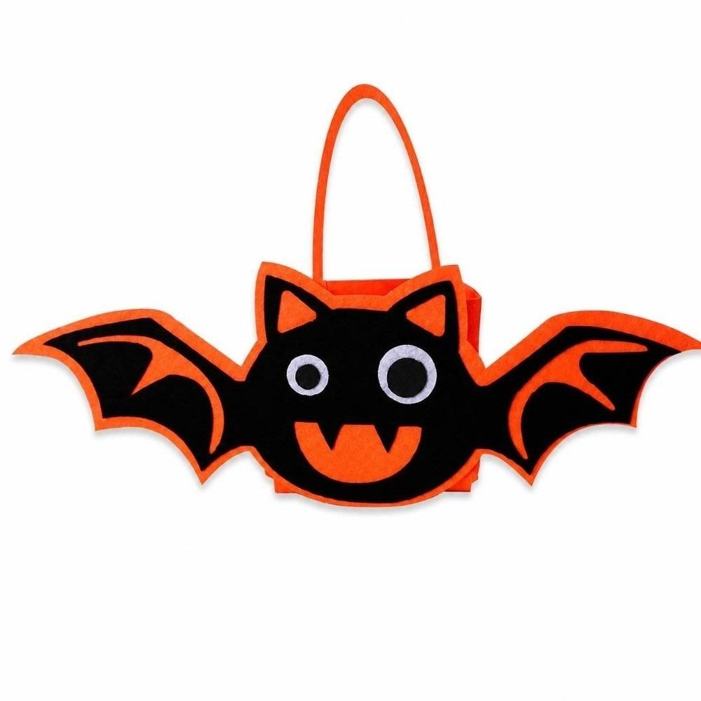 Spooky Design Pumpkin Ghost Bag Reusable Felt Candy Carrier  Costume Party