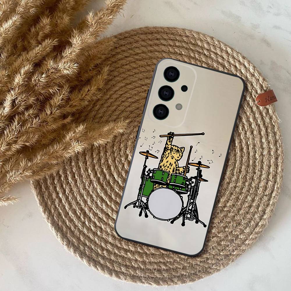 Drummer Drum Set Phone Case For Samsung S25,S24,S21,S22,S23,S30,Ultra,S20,Plus,Fe,Lite,Note,10,9,5G Black Cover