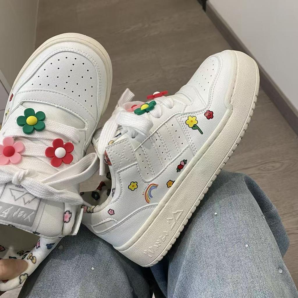 Cute graffiti spring new shoes thick baseplate shoes sneakers ins tide
