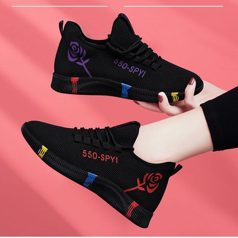 Ladies' Flat Bottomed Single Shoes Casual Work Shoes Mesh Shoes Soft Soled Sports Shoes Women Anti Slip