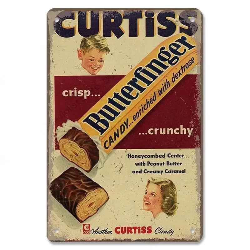 Plaque métallique vintage représentant un gâteau au chocolat, un délicieux dessert, idéale pour une décoration murale rétro de café ou de boulangerie. Affiche décorative pour la maison.