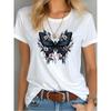 Western Style New Fashion Casual Loose Print Short Sleeve Cotton T-shirt Top Printed T-shirt Top