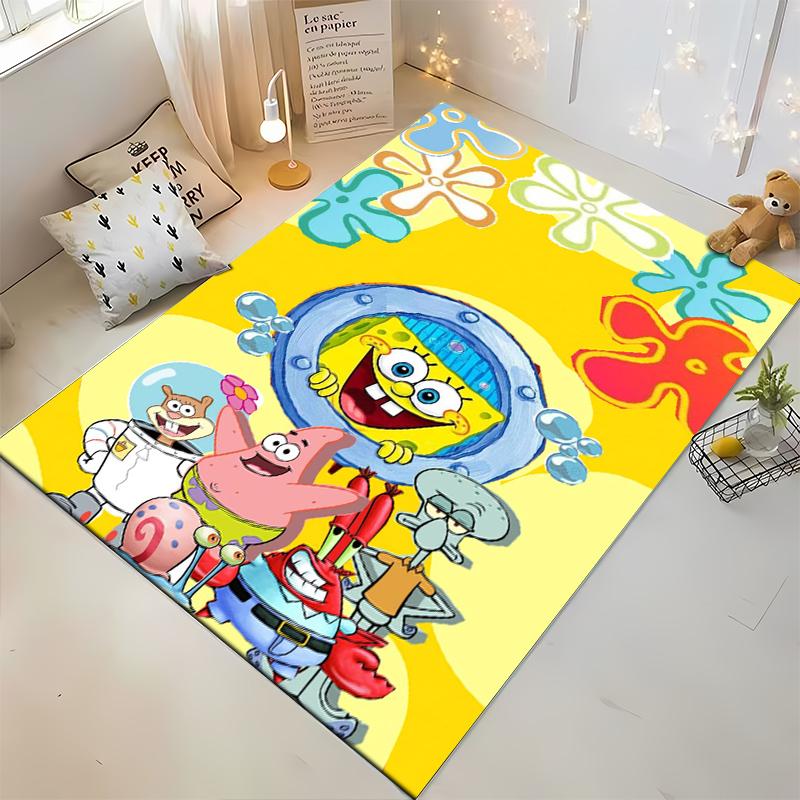 Bright Cartoon Ocean Floor Rug Suitable for Use As an Anti-slip Game Mat for Living Room and Bedroom Sofas