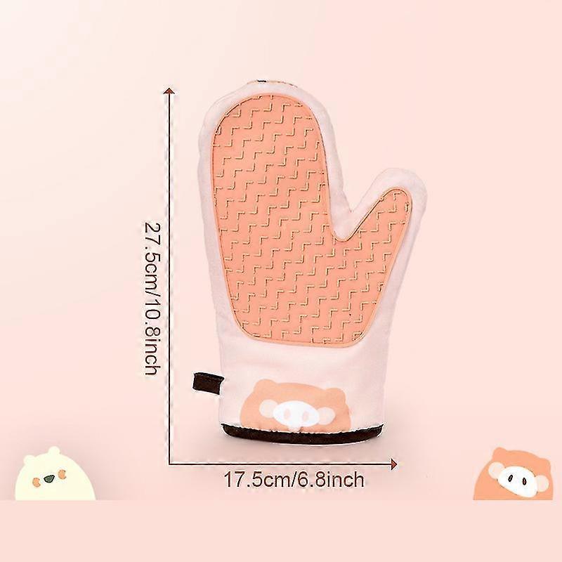 Catoon Animal Printed Oven Gloves Heat Resistant Cooking Gloves Kitchen Oven Soft Cotton Gloves For