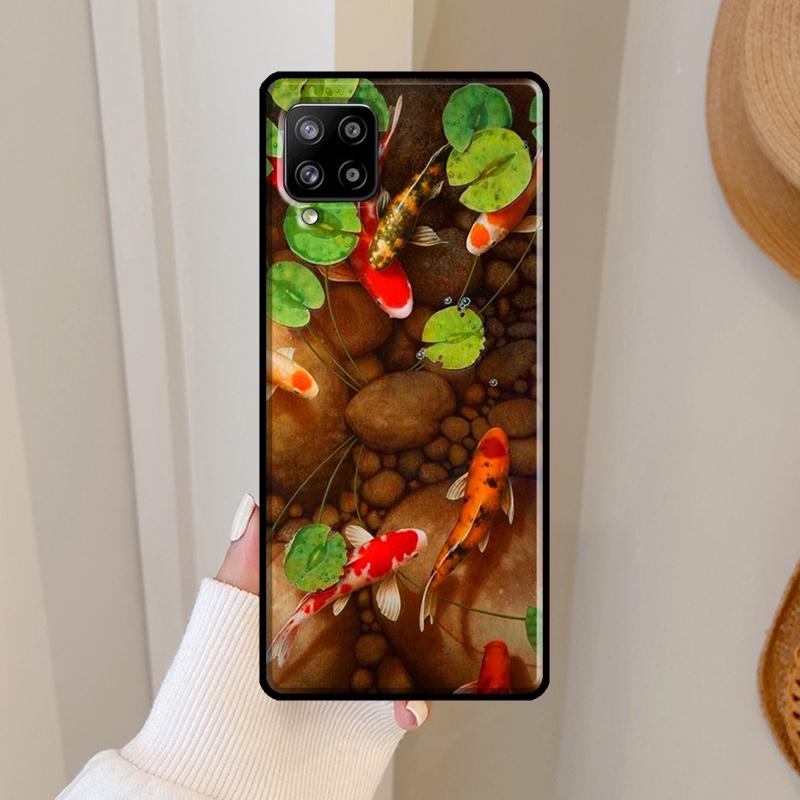 Koi Carp Fish Painting Case For Samsung Galaxy A06 A05 A16 A26 A36 A56 A33 A32 A52 A15 A53 A13 A34 A54 A14 A35 A55