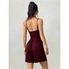 Women's Solid Color Sleeveless Halterneck Suspender Jumpsuit Pleated Waist Shorts