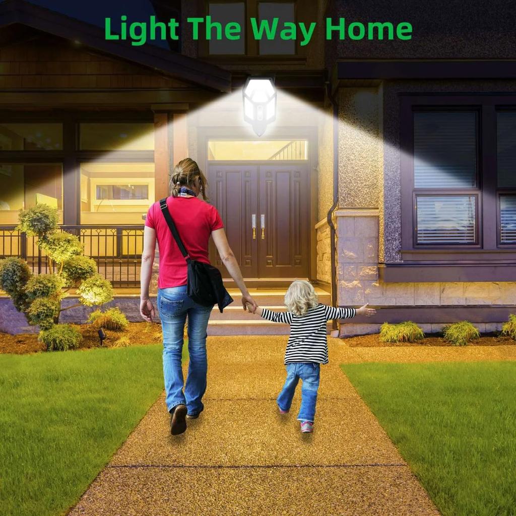 Outdoor Solar Lamp Garden Sunlight Motion Sensor 8m Remote Control Solar Focus Wall Street Light Waterproof External Solar Lamp