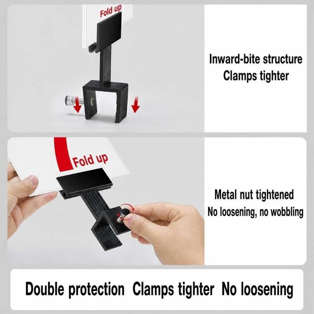 Durable Hard Plastic POP Sign Holder Adjustable C-Clamp Retail Poster Clip Banner Holder Supermarket