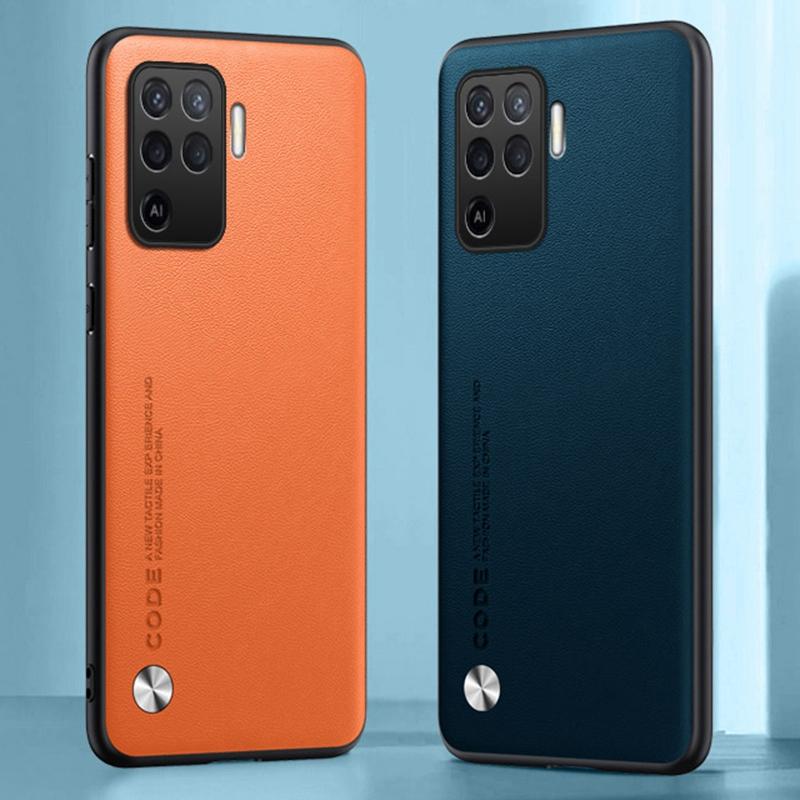 Luxury PU Leather Case For OPPO A94 4G F19 Pro Back Cover Matte Silicone Phone Case For OPPO Reno 5 Lite 5Lite Reno5 Lite 5F