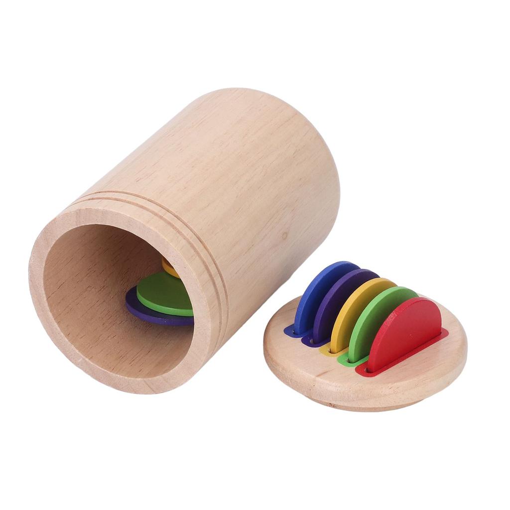 Color Sorting Sensory Toy Wooden Color Sorting Coin Box Toy Children Educational Color Sorting Cup