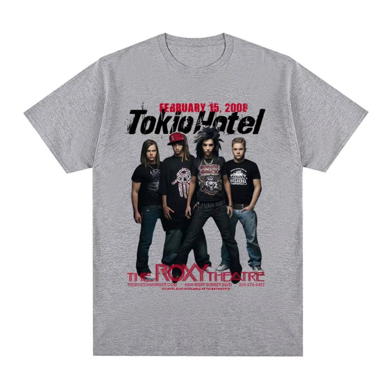 Rock Band Tokio Hotel Musik Grafik T-Shirt Unisex Damen Hip Hop Punk Gothic T-Shirt Reine Baumwolle Übergroß Kurzarm T-Shirts