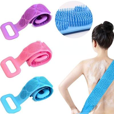 1pc toalha de banho de silicone massagem escova de banho longa tira de volta esfregando cinzas banho com esfregando toalha de banho