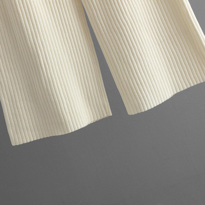 GMXIA Ležérní styl Kulatý výstřih Rozparkový svetrový set pro ženy, Dva volné a měkké pletené svetry na podzim a zimu