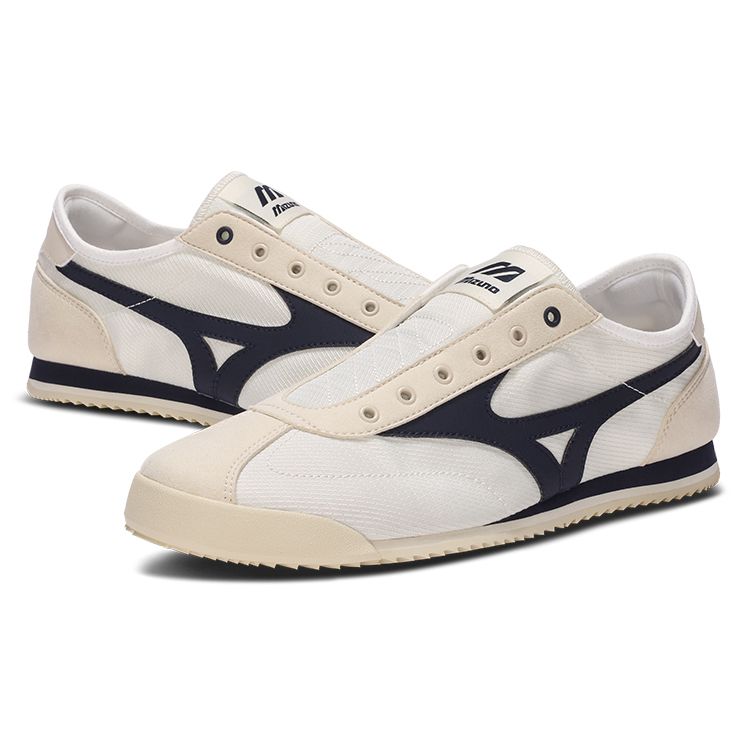 Mizuno LG 60S Retro Comfortable Slip-On Low Top Casual Shoes Unisex sneaker White Blue D1GH240205