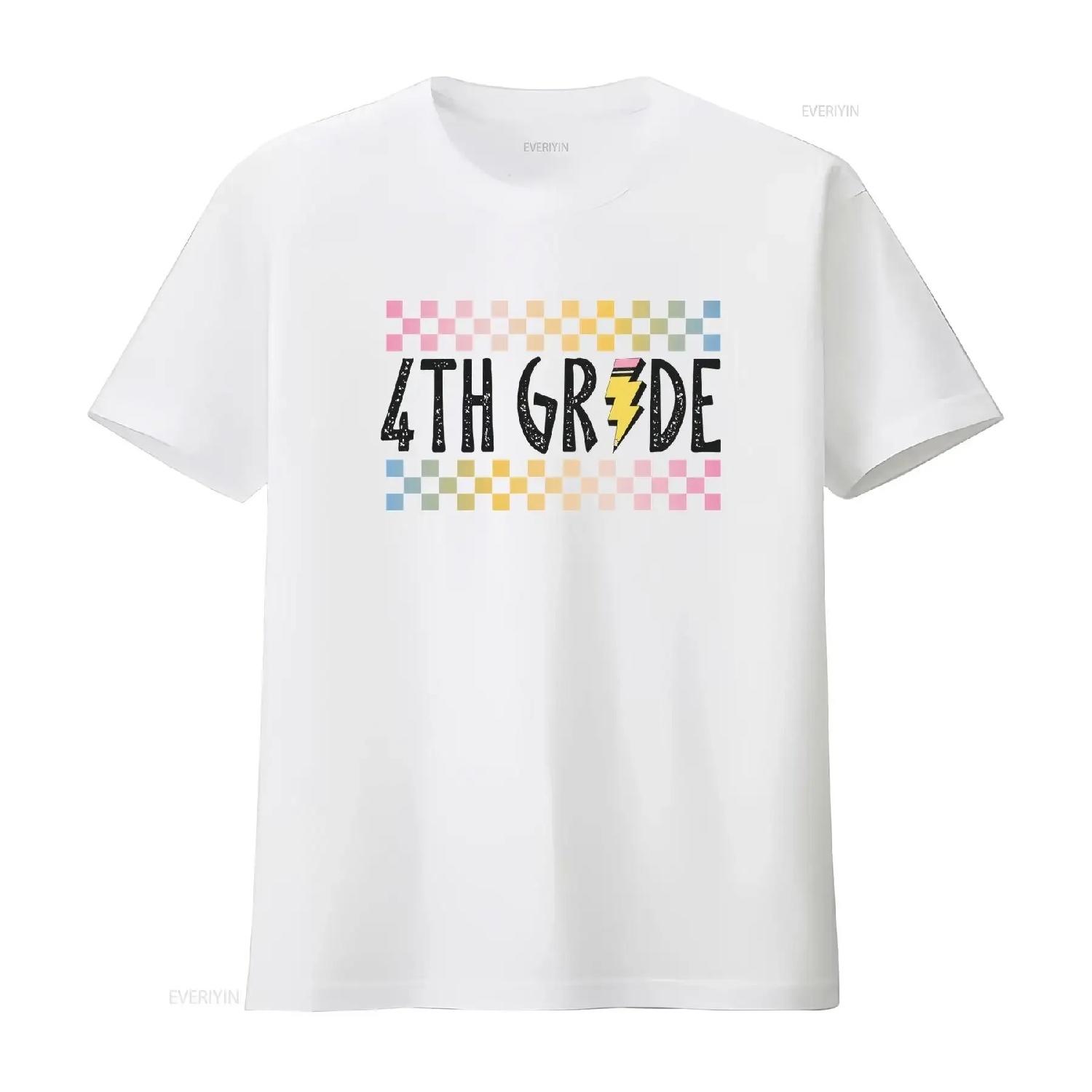 Comfort Colors Fourth Grade Teacher T Shirt 4th First Day Of School Retro Team  vintage Washed graphic Unisex Breathable XXXXXL белый