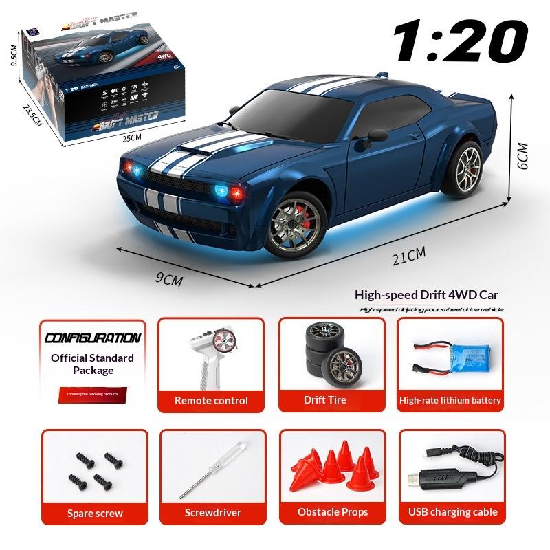 

FQD10 Rc Drift Car 1 To 20 Full Scale Four Wheel Drive With Gyroscope Atmosphere Lighting Racing Car Indoor Outdoor For Adult синий