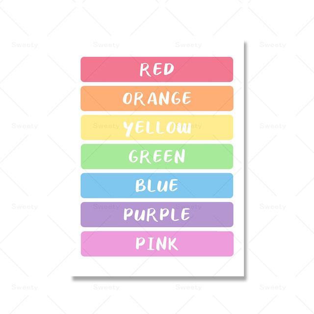 

Вдохновляющая радужная наклейка, художественная печать, цветной алфавит, цифровая форма, детское украшение 21cm×30cm NoFrame