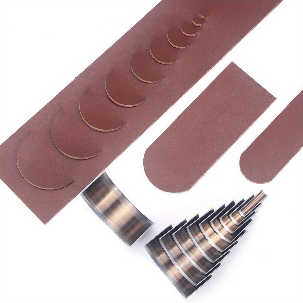 10pc Half Circle Punching Die, Belt Tail Puncher, Leather Bag Shoulder Tail Punching Tool, C-Type Hole Cutting Die Head Mold