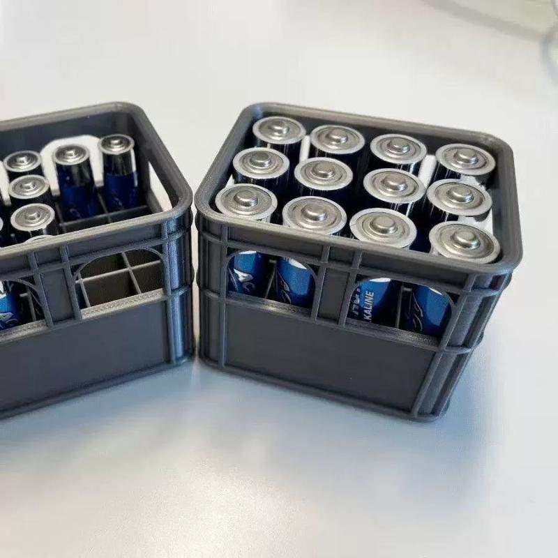 Scatola porta-batterie stampata in 3D Fai da te Cassetta per birra No. 5 Aa No. 7 Aaa 18650 Batteria Impilabile Cesto Portaoggetti Scatola Portaoggetti