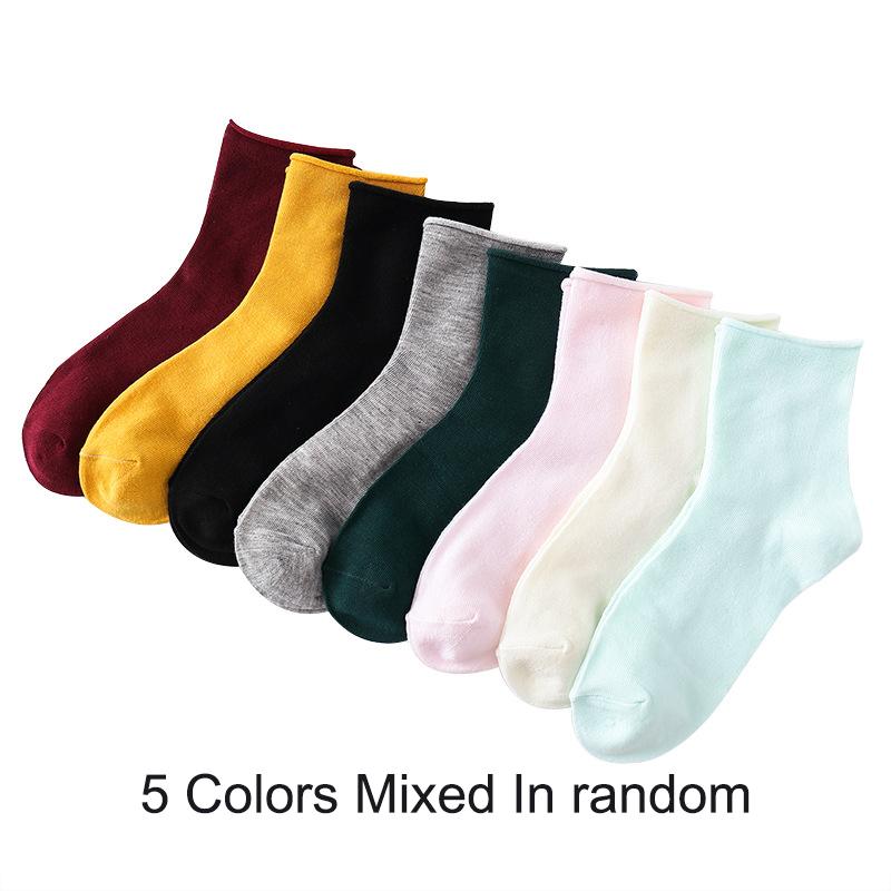 5 Çift Kadın Meyve Baskılı Çorap Seti Sevimli Günlük Kore Modası Kawaii Japon Stili Balkabağı Çilek Muz Şeftali Avokado Çoraplar