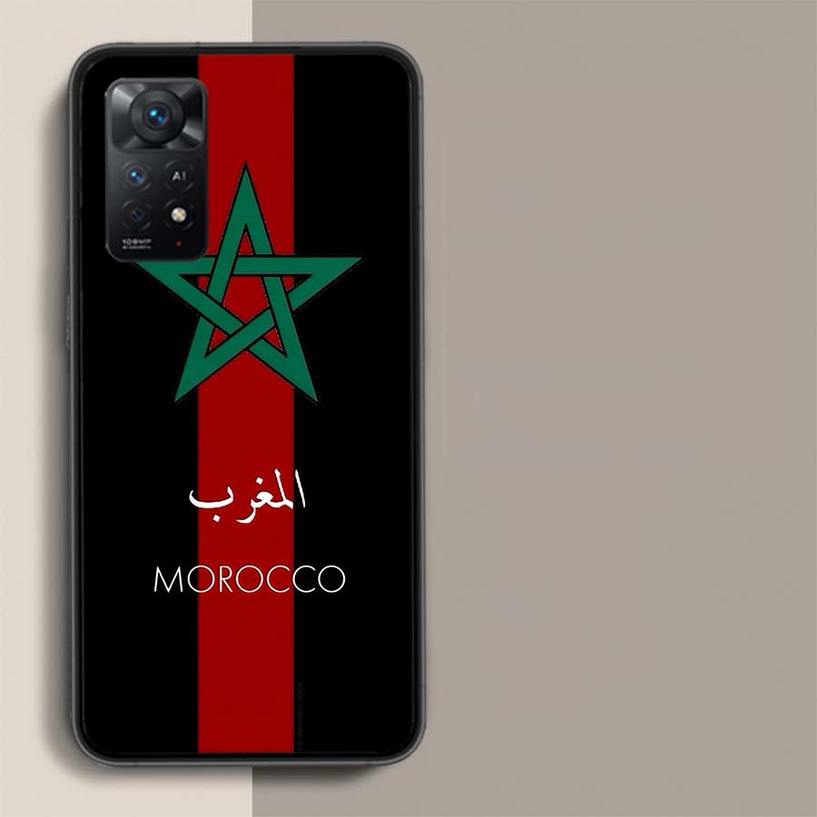 Morocco Flag Soccer Phone Case For Redmi Note 14+ 13 Pro Plus 14C 13C 12C 12 10A 10C 10 9 8 9A 9C 9T 8A 7 Pro Xiaomi Capa Cover