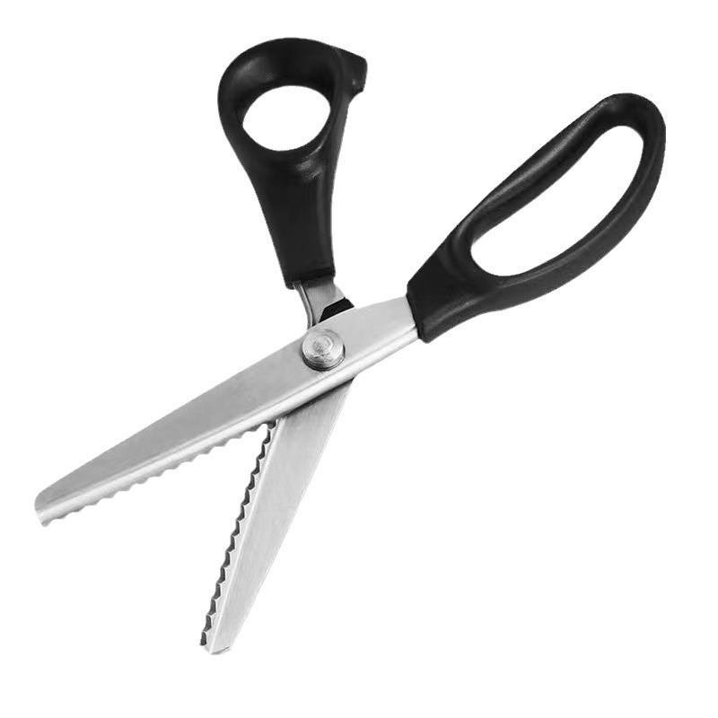 Stainless Steel Triangle Wave Tailor Scissors with Tooth Cloth Edge Lock Design