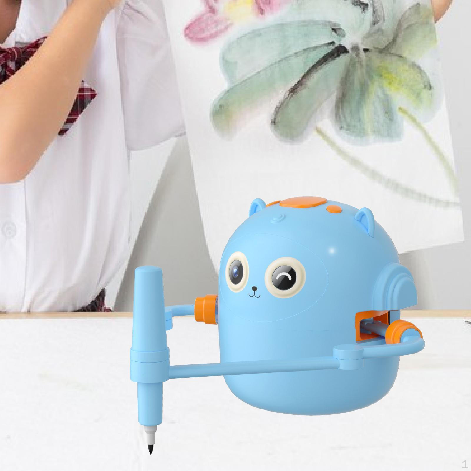 

Робот для рисования для детей, обучающая игрушка со 100 карточками и 2 ручками, автоматическая покраска синий