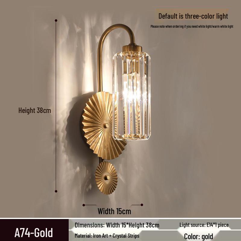 Elegant Crystal Wall Lamp: Minimalist Design for Bedrooms, Living Rooms, Stairs, and Hallways