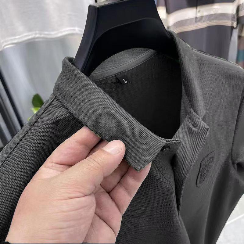 Men's High-Quality Short-Sleeve Embroidered Polo Shirt - Pearl Summer Light Casual Lapel T-Shirt