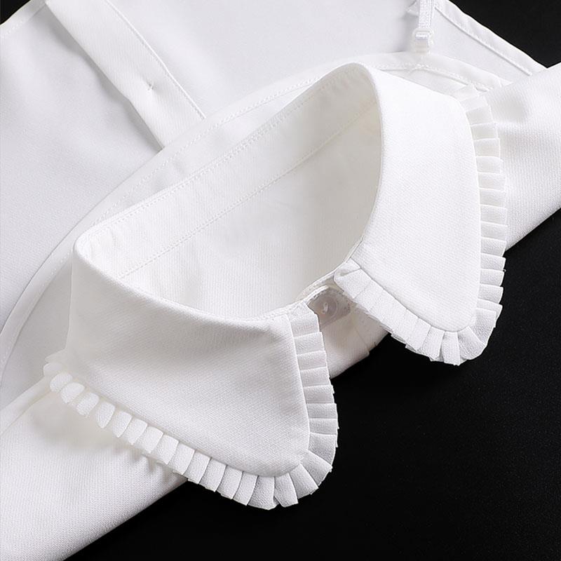 Perfect Match Embroidery Fake Collar Women Lace Detachable Lapel Collar Shirt Top Tie White Ruffles False Collar Woman Removable False Blouse