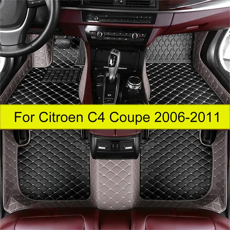 Car Floor Mats Fit For Citroen C4 Coupe 2011 2010 2009 2008 2007 2006 Auto Carpet Pads Vehicle Waterproof Full Set Foot Mat Rugs
