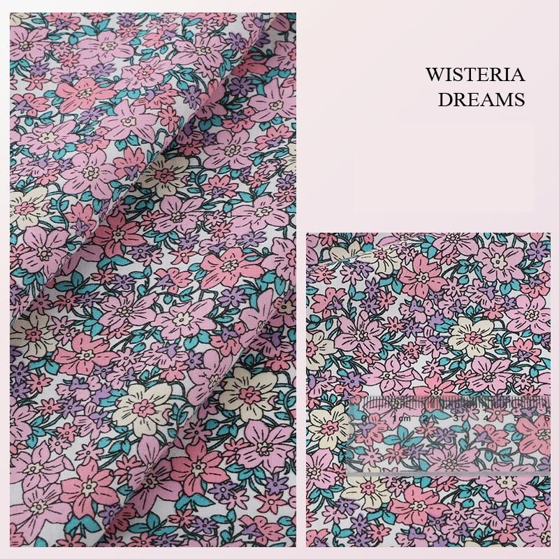 Тканина з квітковим принтом Високоякісна бавовняна тканина Дихаюча М'яка для пошиття одягу Сукні Постільної білизни Штор