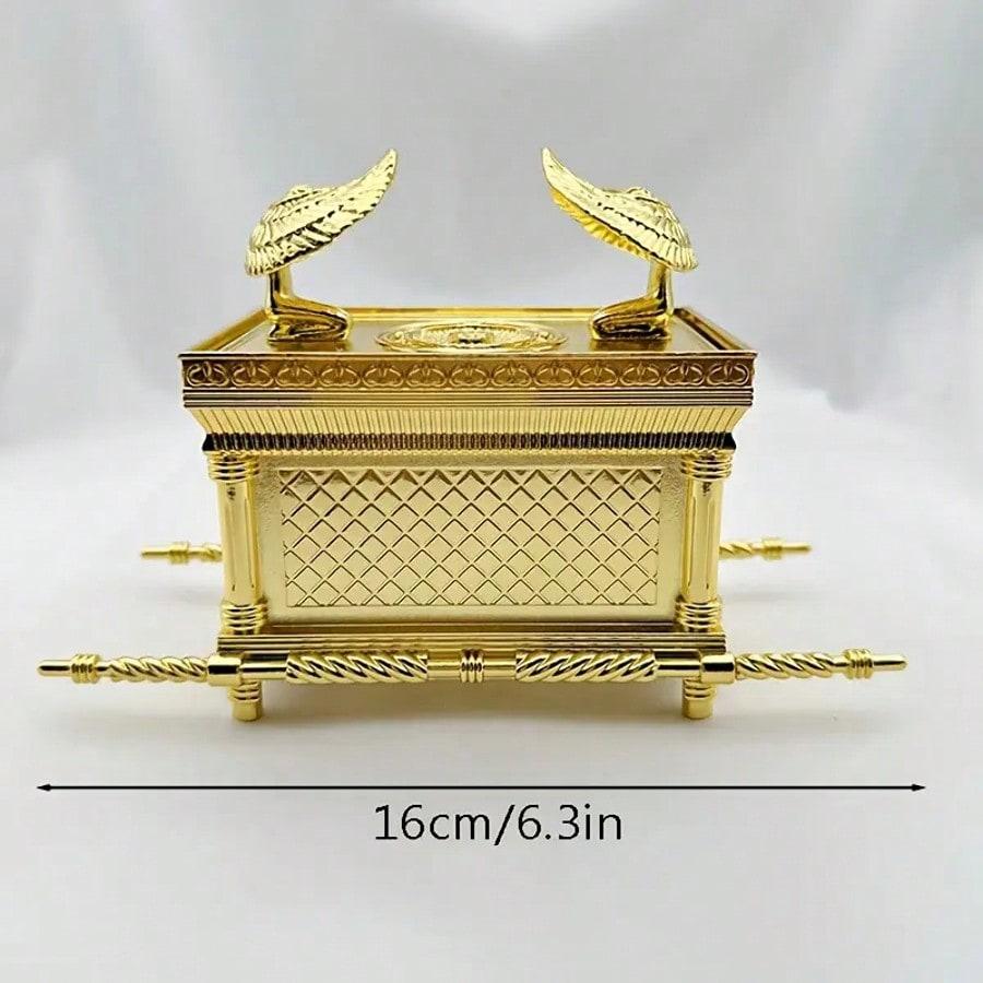 Arcul Alianței Model Istoric Replică Placat cu Aur Figurină Decorativă de Sărbătoare pentru Casă Design Egiptean Antic