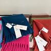 ~ Solid color wool scarf women's winter high-end soft waxy knitted scarf