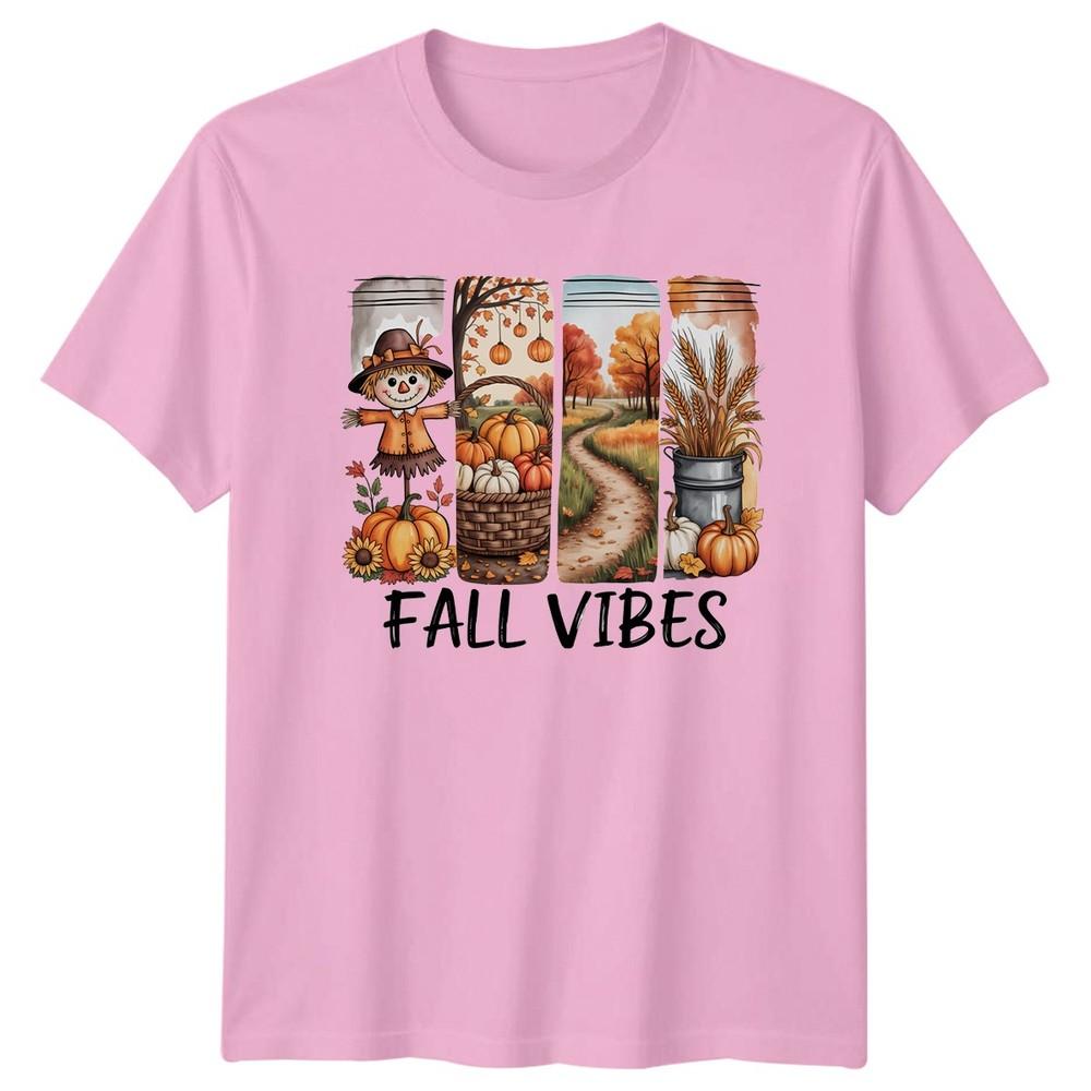 Fall Vibes Autumn Harvest Seasonal Graphic Unisexs TShirt Unisexs Tee
