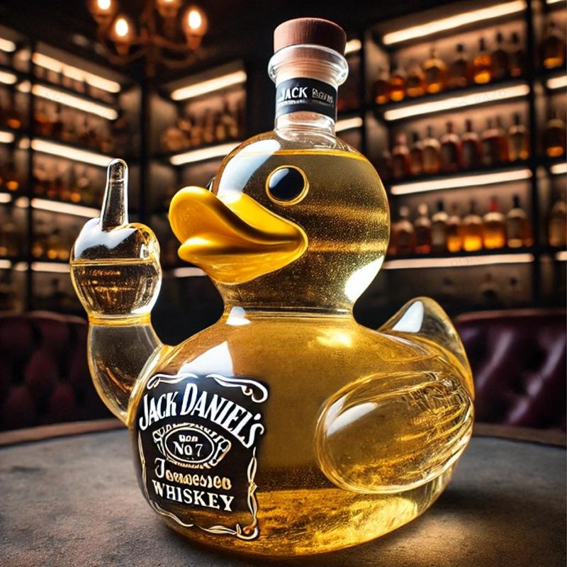 Funny French Bulldog Whiskey Bottle, Humor Novelty Decanter, Creative Gift, 250ml Clear Glass