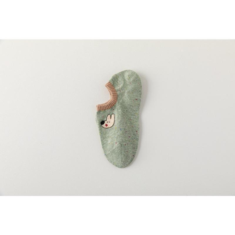 Pantofole Calzini Stampa Cartone Animato Carine Donna Silicone Antiscivolo Basso Taglio Calzini Casual Cotone Traspirante Estate Invisibili No Show