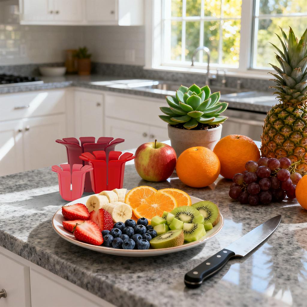 Fruit Helper - 3 Sizes Anti-Cut Fruit Cutting Protector, Safe Kitchen Tool For Slicing Orange, , Banana, Strawberry & More
