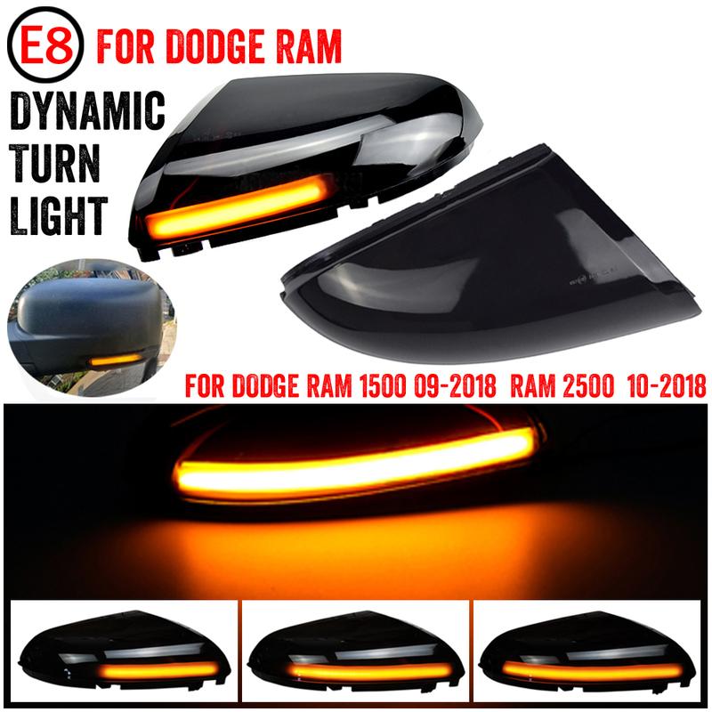For Dodge Ram 1500 2009-2018 2500 2010-2018 Car Led Side Mirror Turn Signal Light Dynamic Indicator Lamp