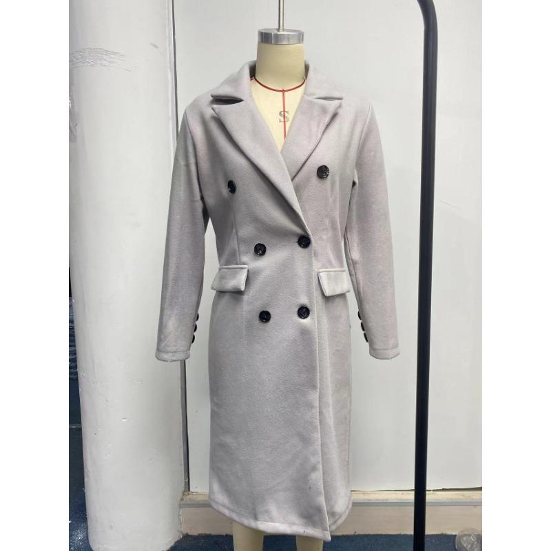 Women's Vintage Casual lattice Print Autumn Winter Long Sleeve POLO Neck Jackets & Coats